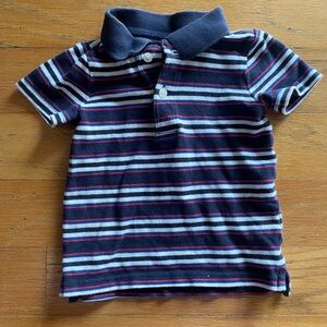 Janie and Jack Navy Striped Kids Polo Shirt